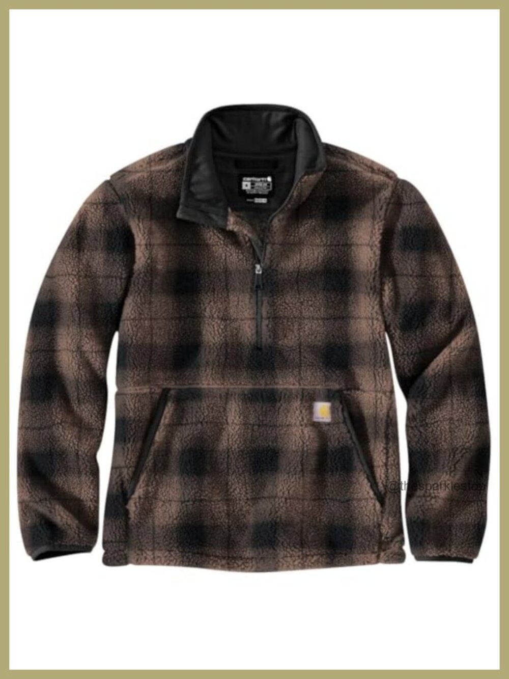 Loose Fit Fleece Pullover 1/4 Zip Anorak Work Utility Jacket